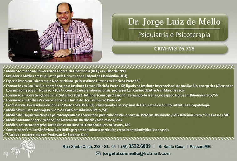 Dr. Jorge Luiz de Mello - CRM/MG - 26718