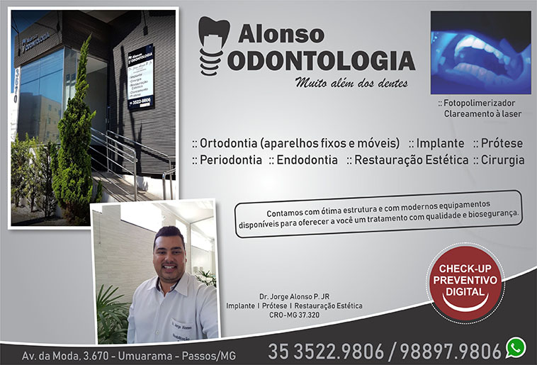 Alonso Odontologia - Dr. Jorge Alonso P Júnior - CRO/MG - 37320