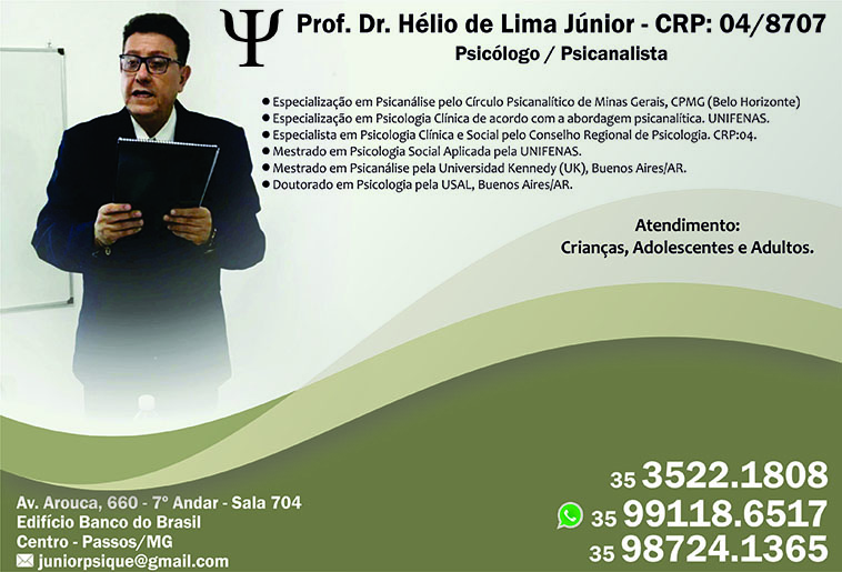 Prof. Dr. Hélio de Lima Júnior - CRP 04/8707