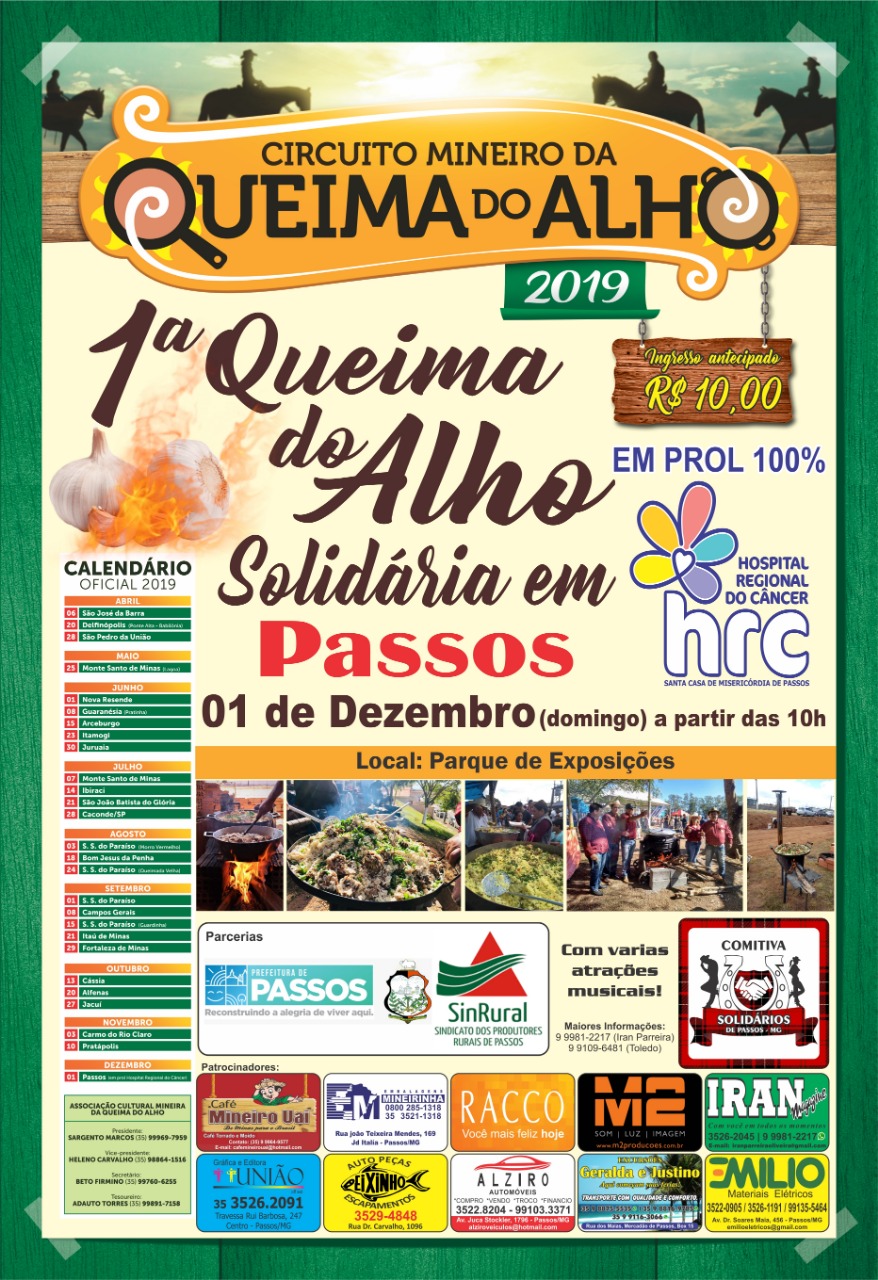 Parque de Exposições - 1ª Queima do Alho Solidária em Passos MG.