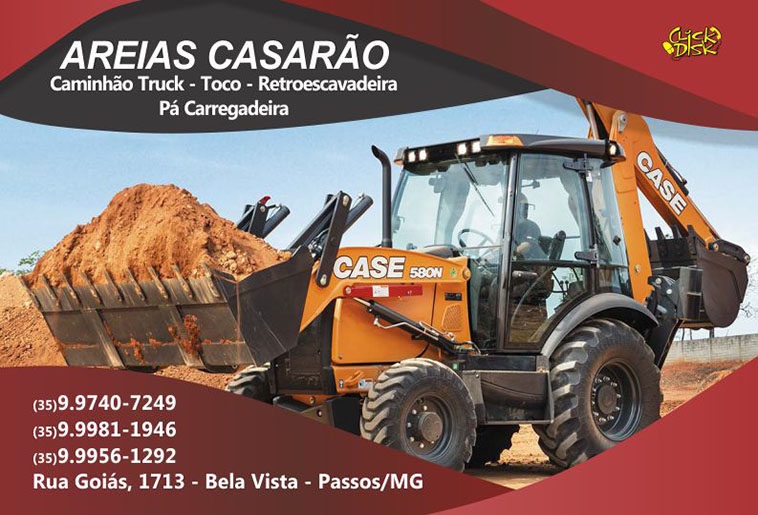 Areias Casarão - Terraplanagem, Pá Carreguadeira e Truck