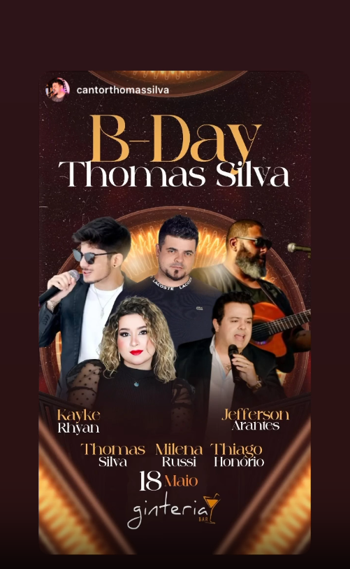 B-day - Aniversário - Thomas Silva - Ginteria Bar | Passos MG