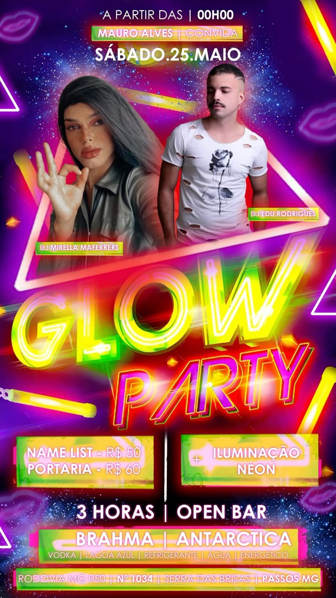 Tribos Bar - Glow Party - 3 Horas de Open | Passos MG