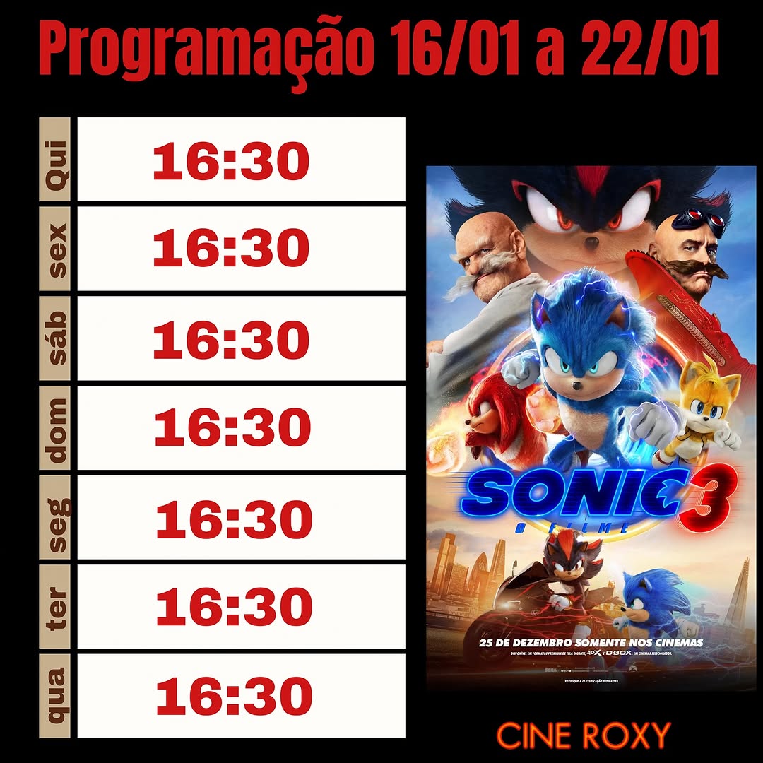 Sonic 3 | Cineroxy Passos MG