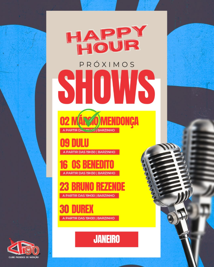 HAPPY HOUR - Agenda de Shows - Clube CPN | Passos MG
