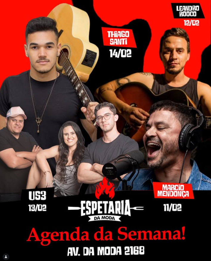 Agenda da Semana - Espetaria da Moda | Passos MG