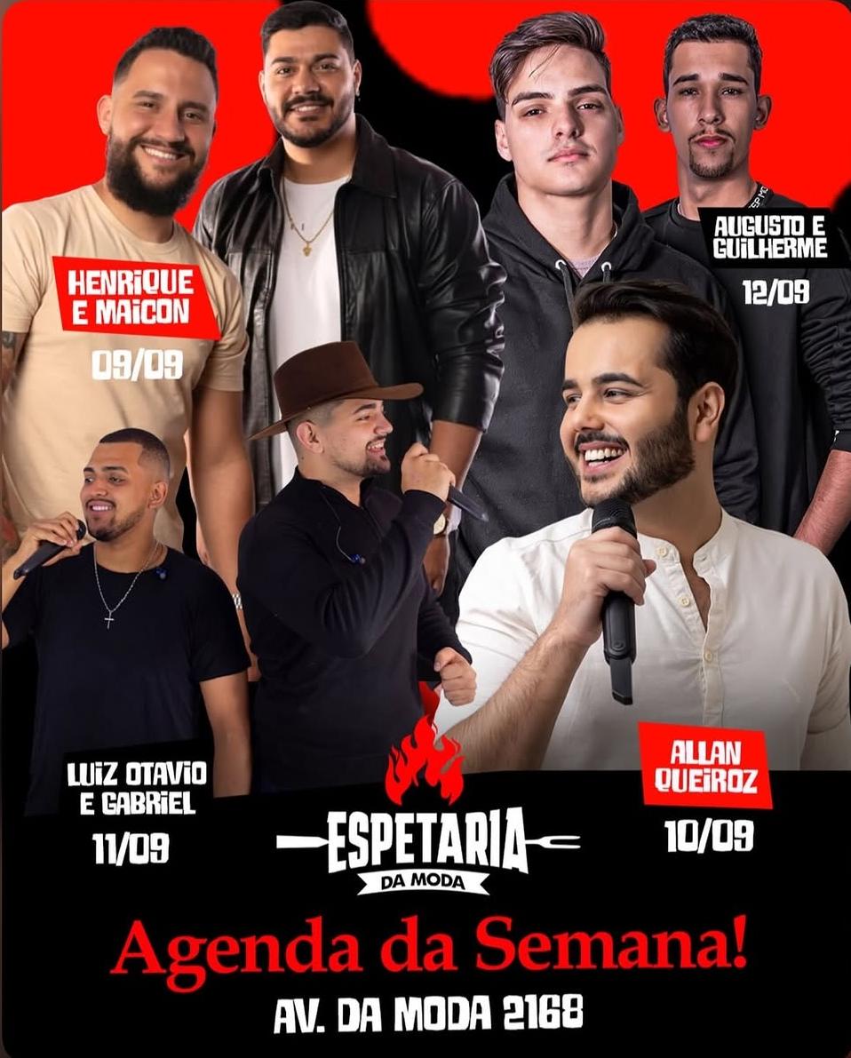Agenda da Semana - Espetaria da Moda | Passos MG