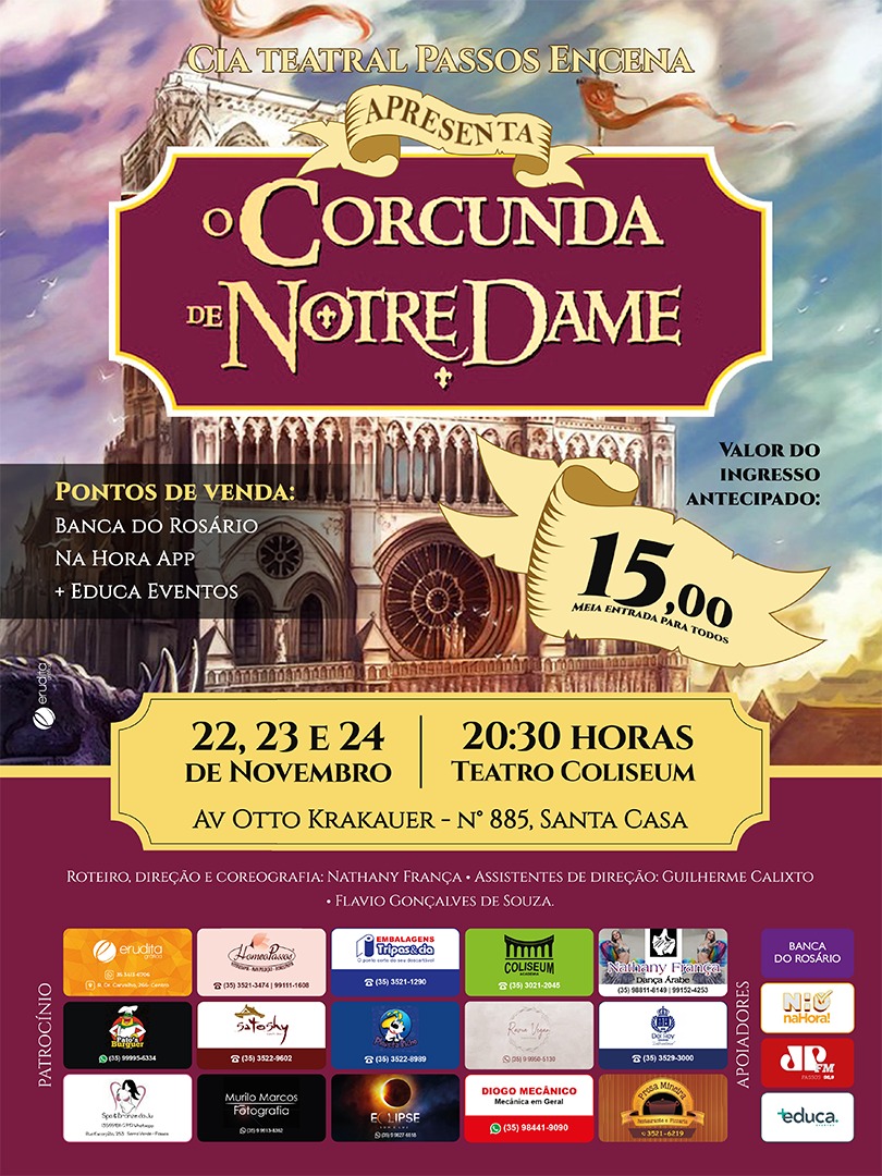 Teatro Coliseum - O Corcunda de Notre Dame (22 a 24 de Novembro)