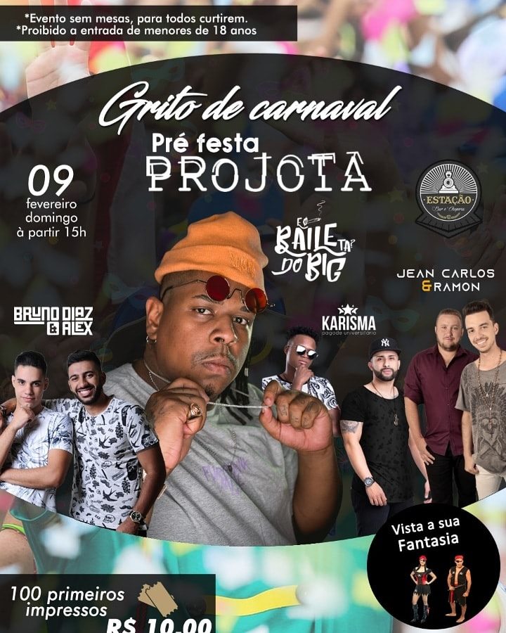 Estação Bar e Choperia - Grito de Carnaval - Pré Festa Projota / São Sebastião do Paraíso MG