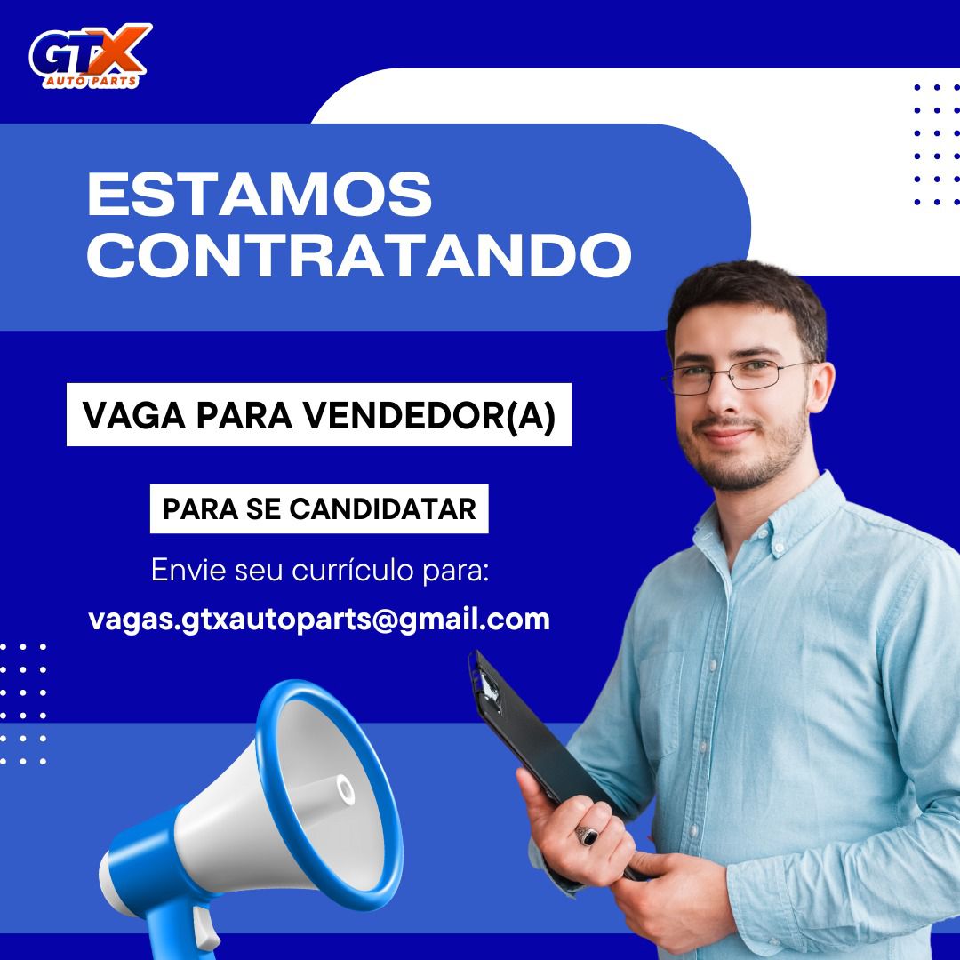 Vaga de Emprego: Vendedor - GTX Auto Peças - Passos MG