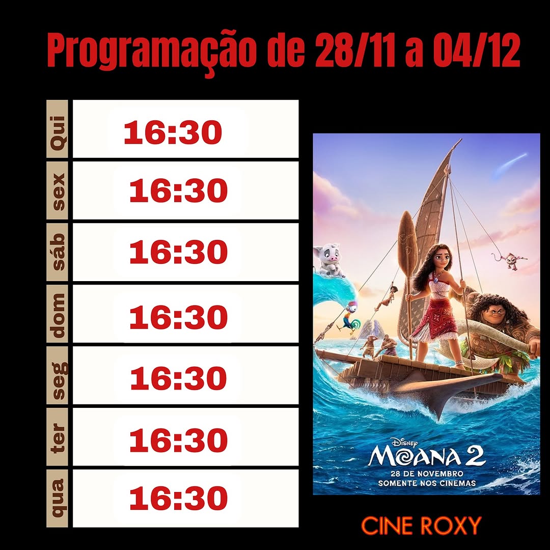 Moana 2 | Cineroxy Passos MG