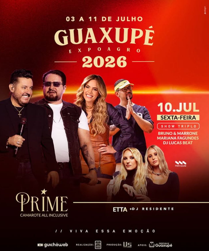 ExpoAgro 2026 | Bruno & Marrone + Mariana Fagundes + DJ Lucas Beat Ingressos | Guaxupé MG