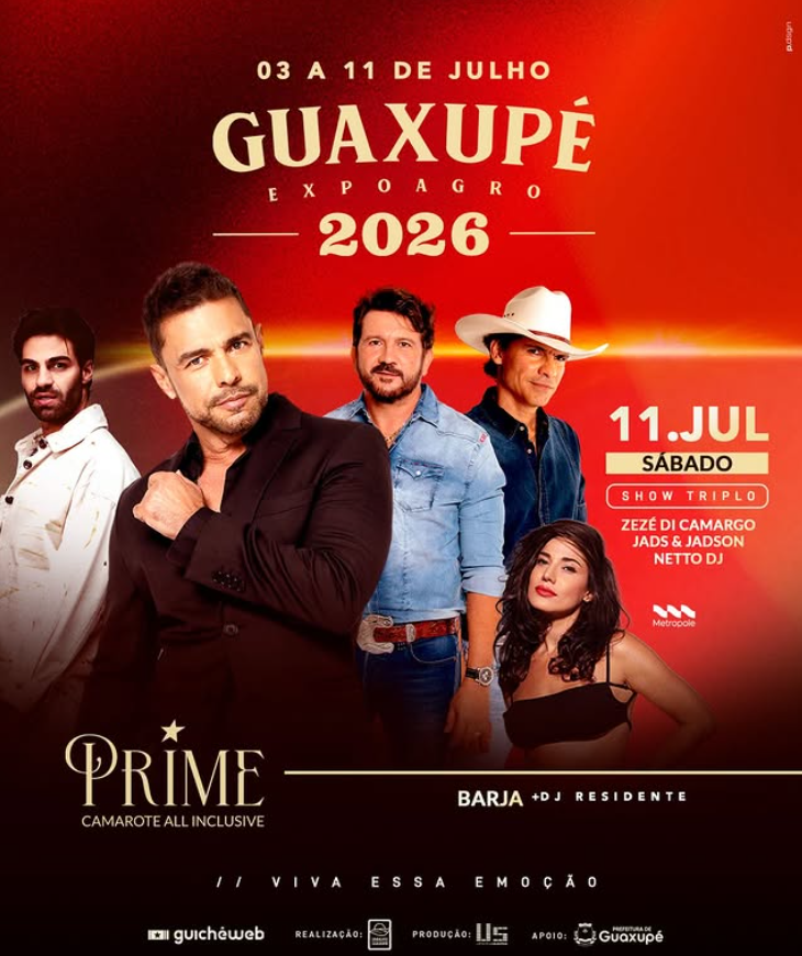 ExpoAgro 2026 | Zezé Di Camargo + Jads & Jadson Netto + DJ Ingressos | Guaxupé MG
