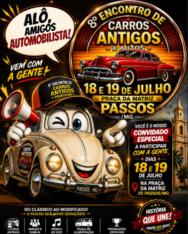8º Encontro de Carros Antigos | Passos MG