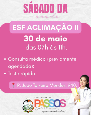Sábado da Saúde - ESF Aclimação | Passos MG