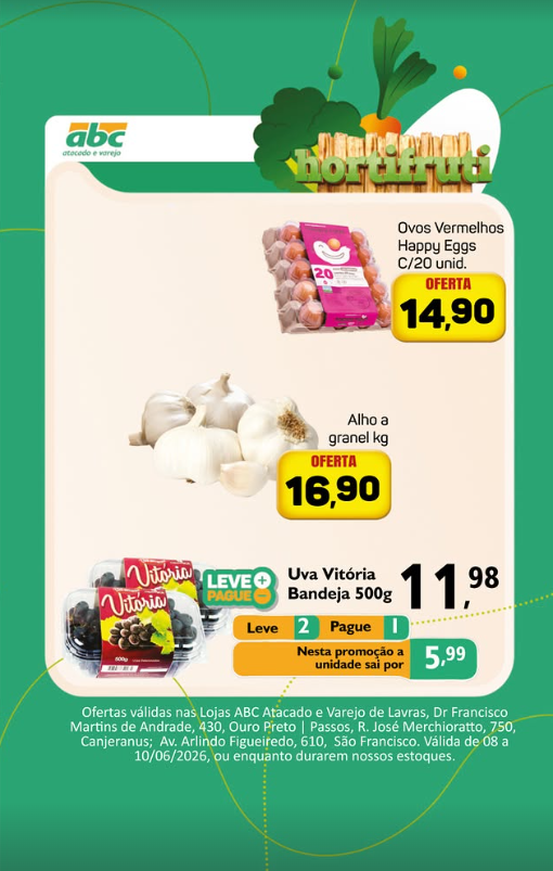Hortifruti - ABC Atacado e Varejo - Ofertas da Semana Supermercado | Passos MG