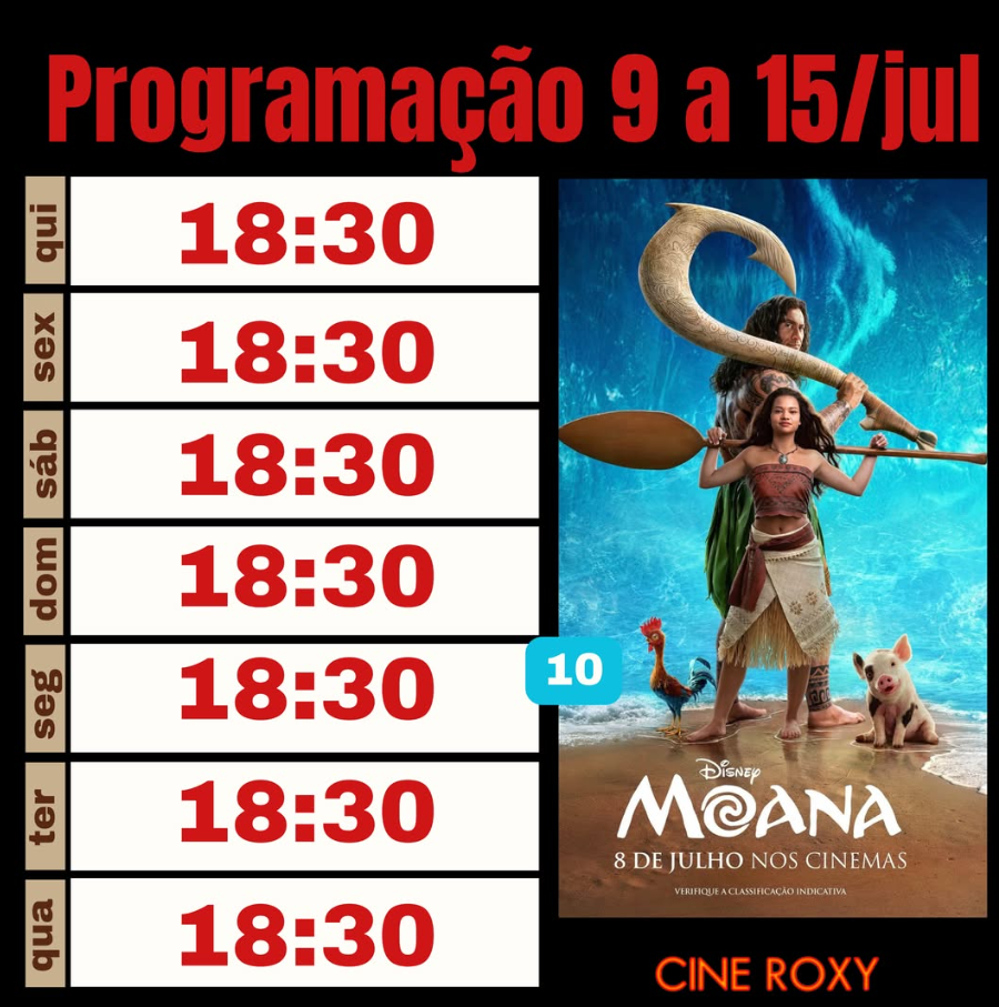 Moana - O Filme 18:30 - CINEROXY | Passos MG