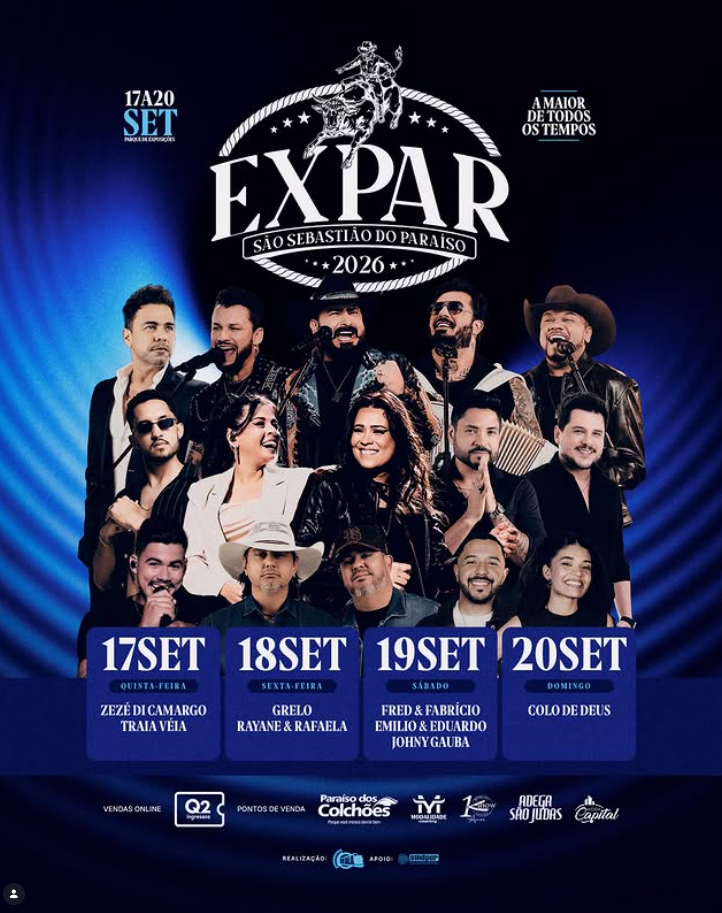 Expar 2026 | Grelo e Rayane & Rafaela Ingressos | São Sebastião do Paraíso MG