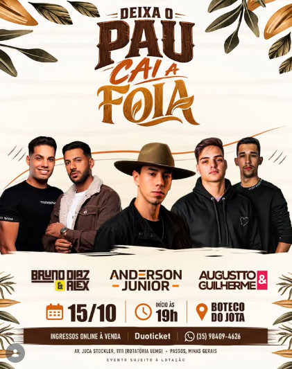 Agenda da Semana - Boteco do Jota | Passos MG