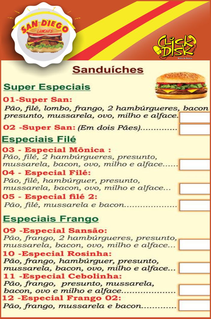 SAN DIEGO LANCHES, 3825-3131 - Click & Disk